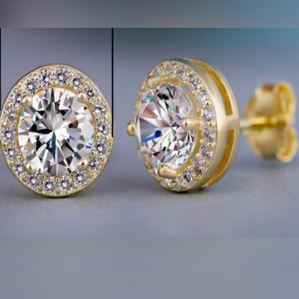 Elegant Gold and Silver Stud Earrings